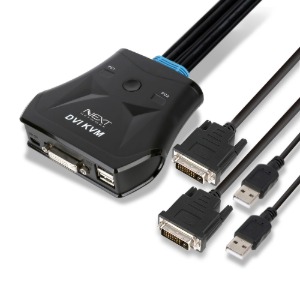 NEXT-632DC-KVM 2:1 USB DVI 케이블일체형 KVM 스위치 1.4M