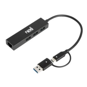 넥시 NEXI USB3.1 C타입 USB3.0 3포트 허브+기가비트 랜카드 NX-U3130-3PHL (NX1274)