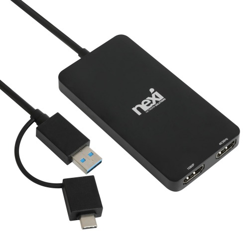 넥시 USB3.1 Type-C &amp; USB3.0 to Dual HDMI 컨버터 케이블 젠더 NX1316